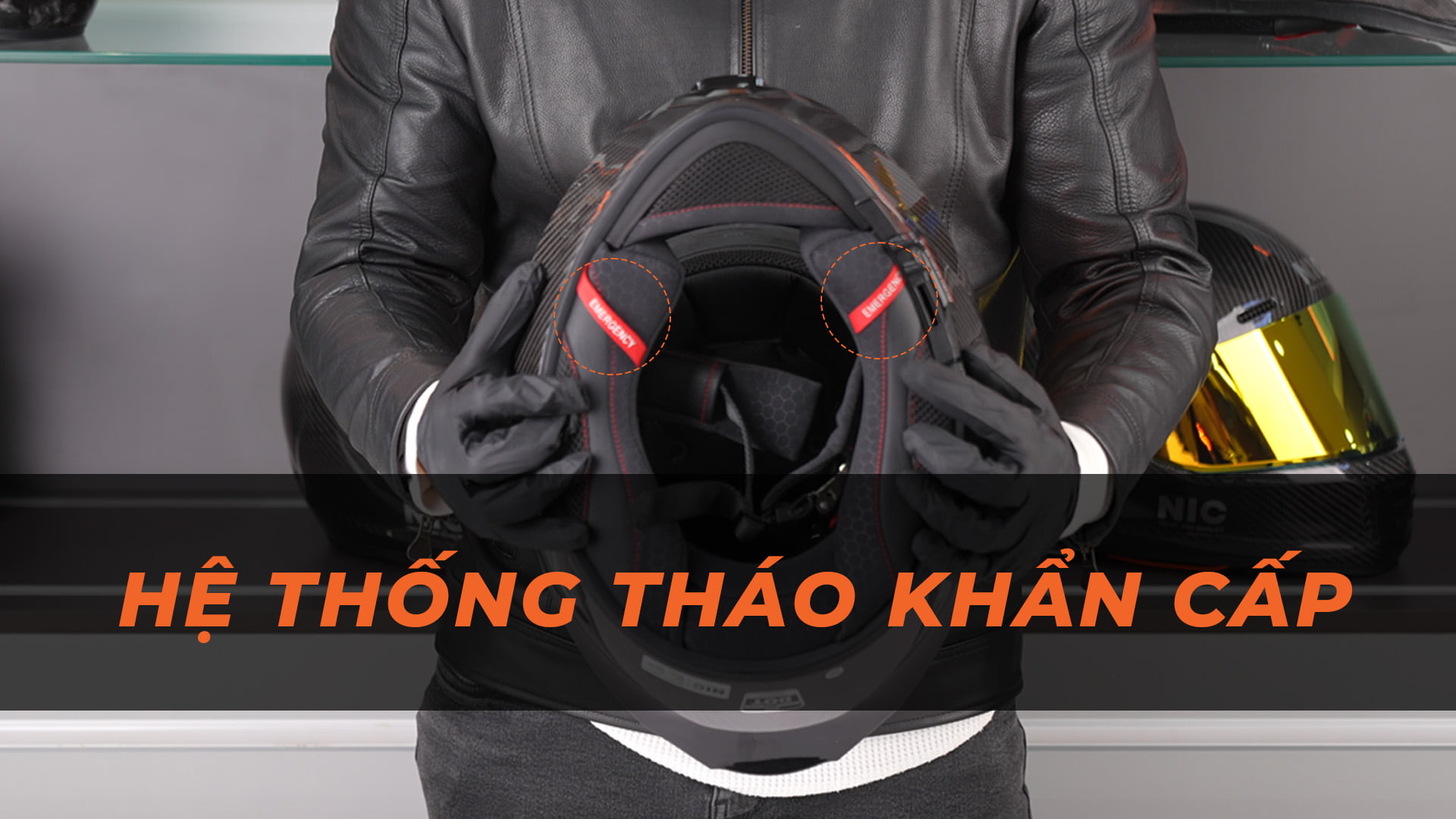 Hệ thống tháo khẩn cấp nón fullface